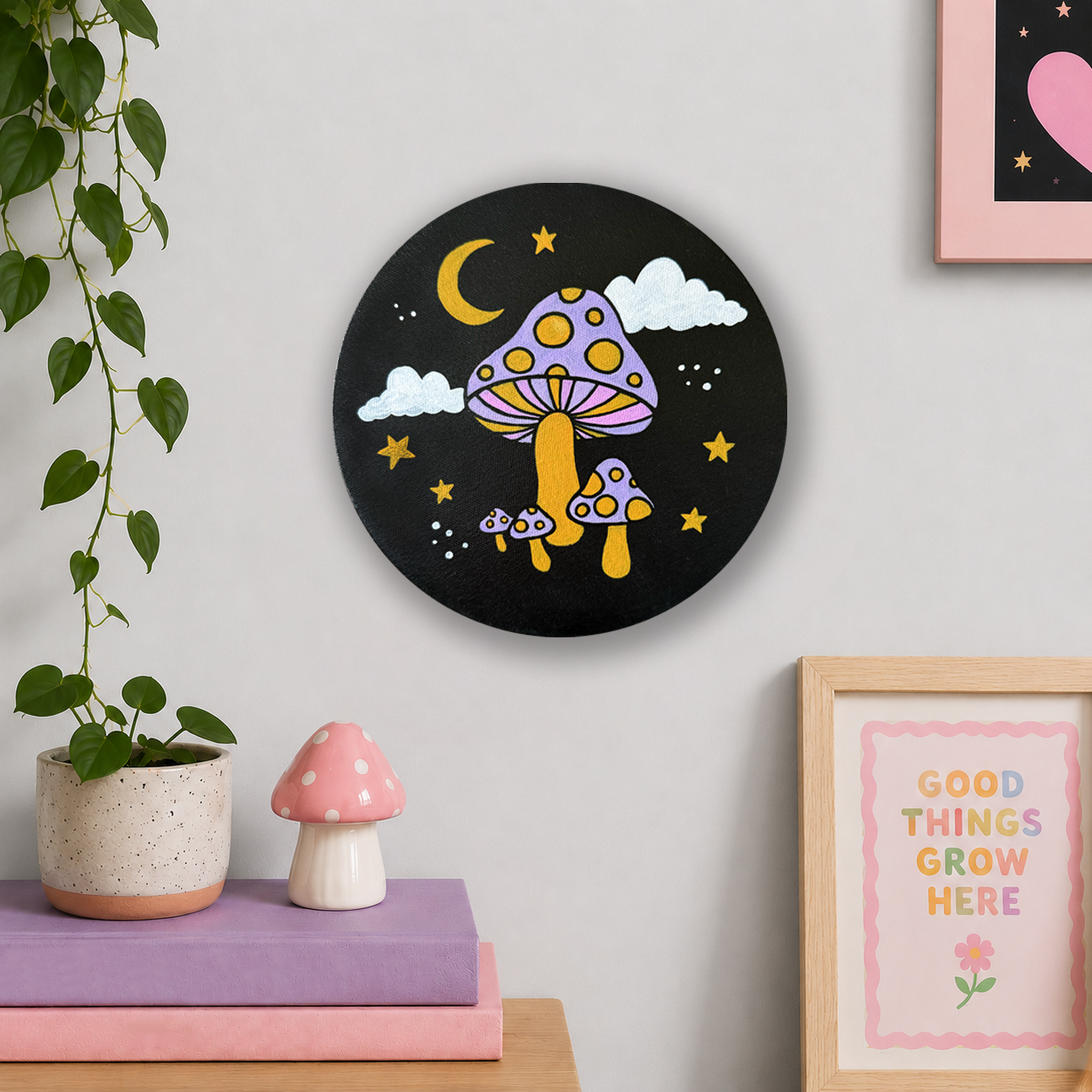 Mystical Mushrooms Original Acrylic Painting