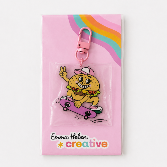 Hamburger Cutie Acrylic Key Chain