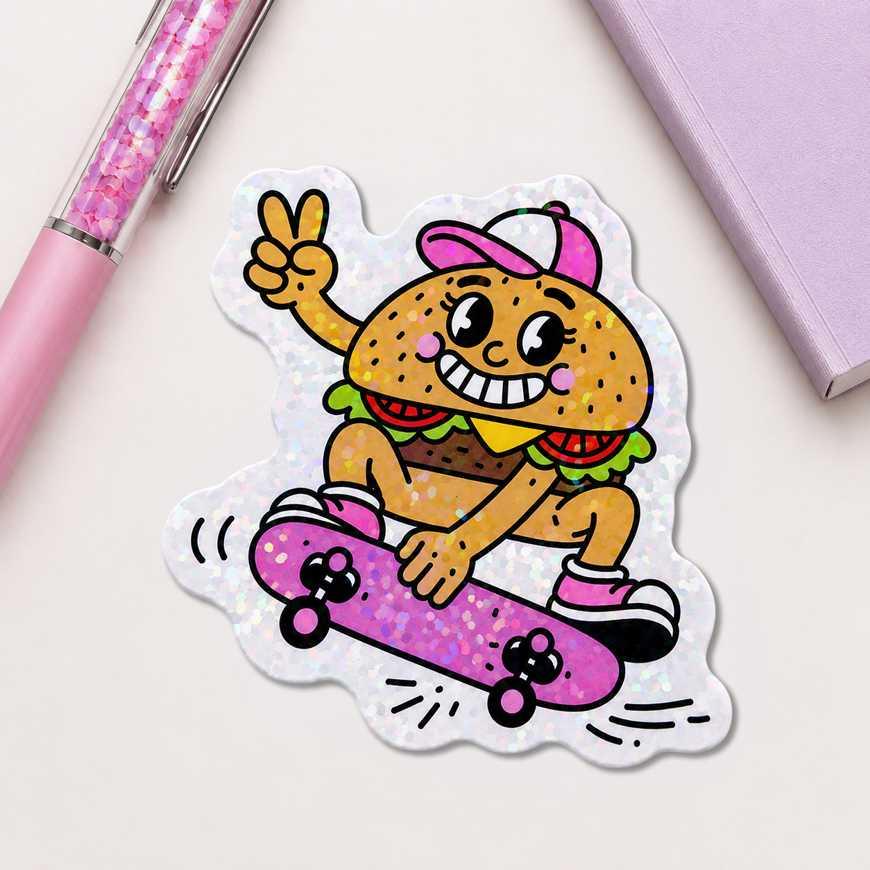 Hamburger Cutie Holographic Sticker