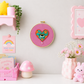 Pink Magic Heart Embroidery Hoop Wall Hanging