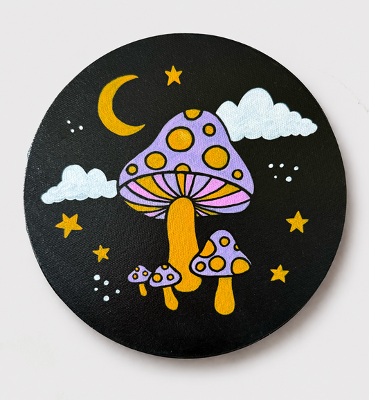 Mystical Mushrooms Original Acrylic Painting