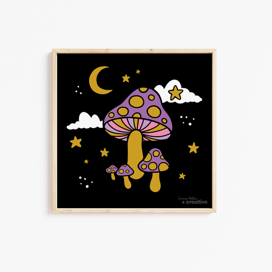 Mystical Mushrooms Art Print