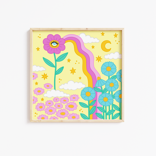 Retro Cosmic Art Print