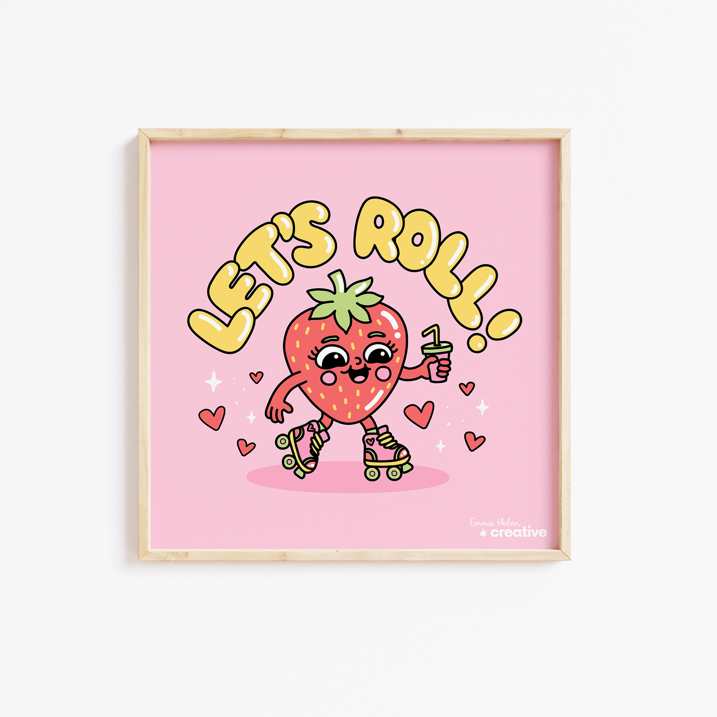 Strawberry Skater Art Print