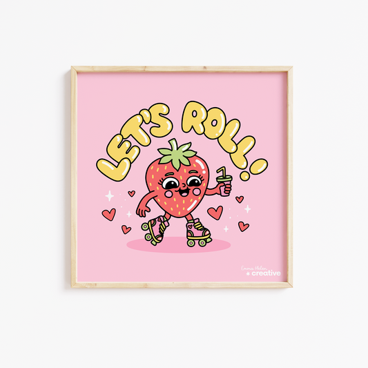 Strawberry Skater Art Print