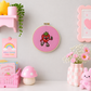 Strawberry Skater Embroidery Hoop Wall Hanging