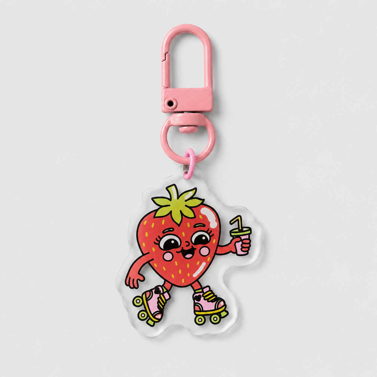 Strawberry Skater Mini Acrylic Key Chain