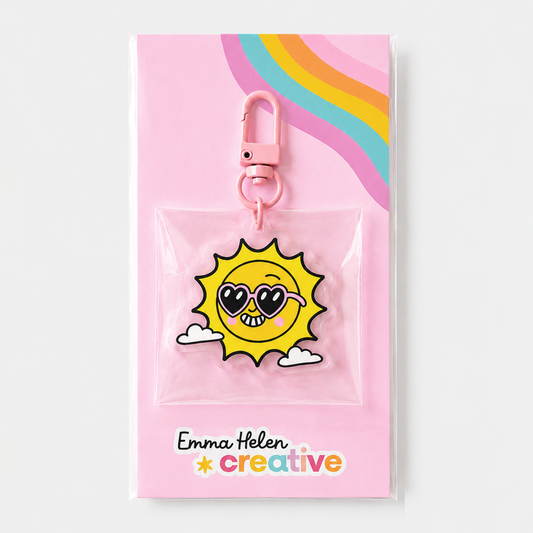 Happy Sunshine Acyrlic Key Chain